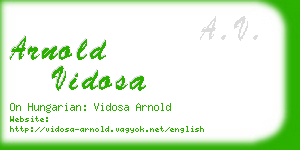 arnold vidosa business card